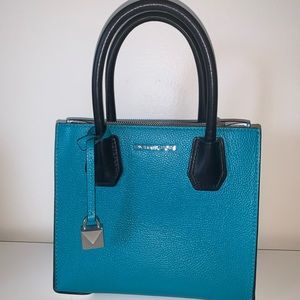Michael Kors Mercer Crossbody Teal White Purse